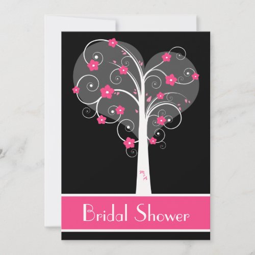 Swirly Apple Blossom Tree Bridal Shower Invitation