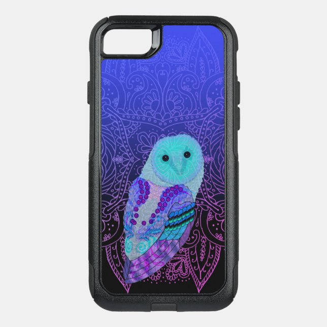 Swirly Barn Owl Otterbox iPhone Case (Back)