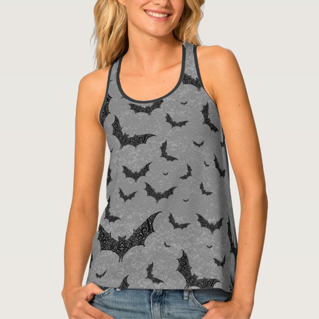 Swirly Bat Swarm Tank Top (Front)