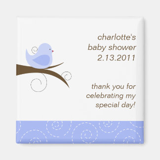 Swirly Bird Custom Baby Shower Favor Magnet