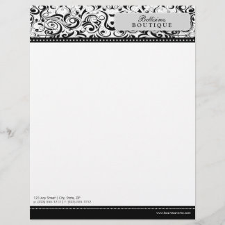 Swirly Black Boutique Designer Letterhead