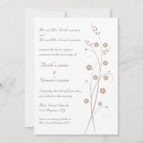 Swirly Blooms Wedding Invitation