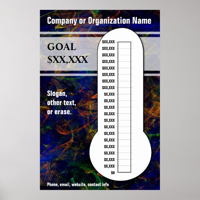 Swirly Blue Thermometer Poster (Front)