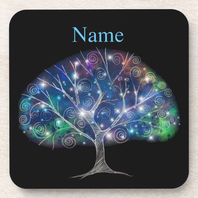 Swirly branch Tree Thunder_Cove  Beverage Coaster (Front)