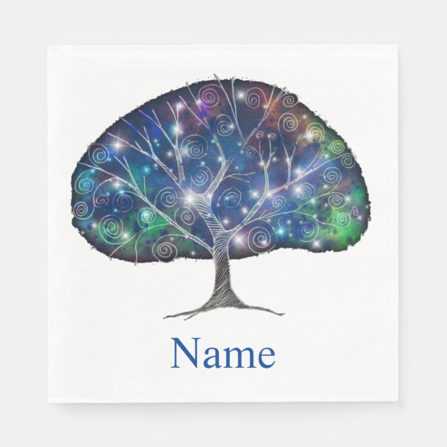 Swirly branch Tree Thunder_Cove Napkins (Front)