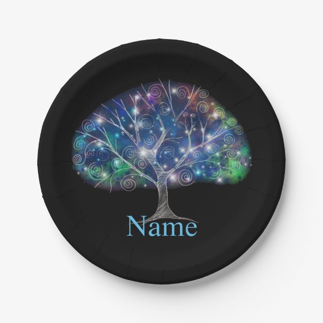 Swirly branch Tree Thunder_Cove Paper Plates (Front)