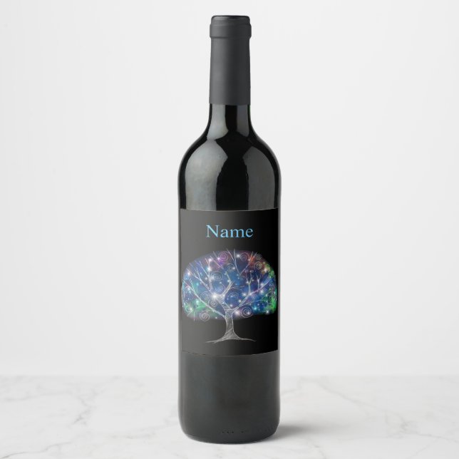 Swirly branch Tree Thunder_Cove   Wine Label (Front)