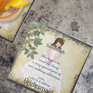 Swirly Bridesmaid Thank You Tile Gown with Tree