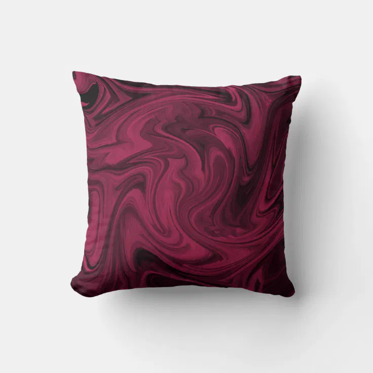 Swirly Burgundy Abstract Throw Pillow Zazzle