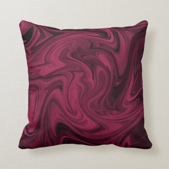 Swirly Burgundy Abstract Throw Pillow