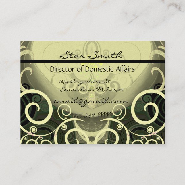 Swirly Cala Lilly Business Card (Front)