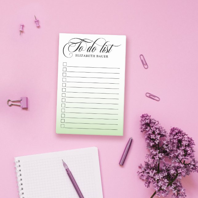 Swirly Calligraphy Lime Green To Do List Post-it Notes (Creator Uploaded)