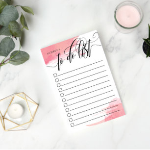Swirly Calligraphy - Pink - Checkbox To Do List Post-it Notes
