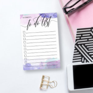 Swirly Calligraphy Purple Checkbox To Do List Post-it Notes