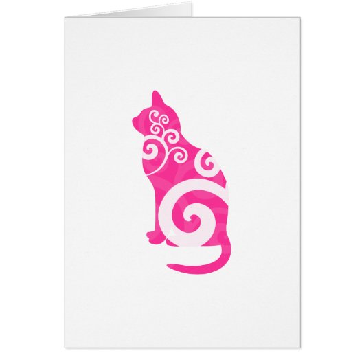Swirly Cat Pink Cards (Front)