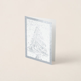 Swirly Christmas Tree Foil Card