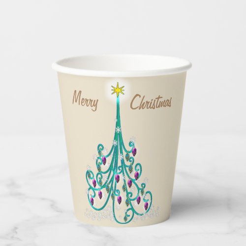 Swirly Christmas Tree  Paper Cups