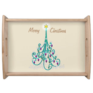Swirly Christmas Tree Serving Tray
