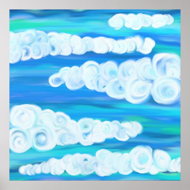 Swirly Clouds Poster (Front)