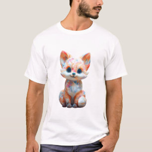 Swirly Colorful Artistic Psychedelic Fox Men T-Shirt