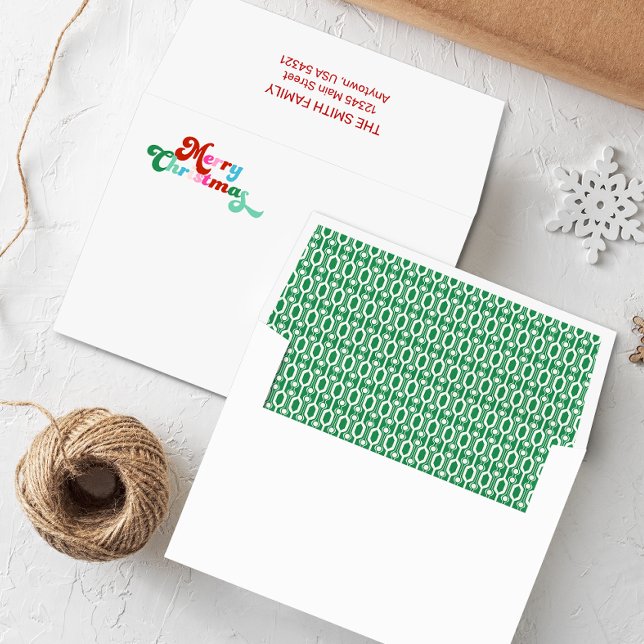 Swirly Colorful Font Merry Christmas  Envelope (Creator Uploaded)