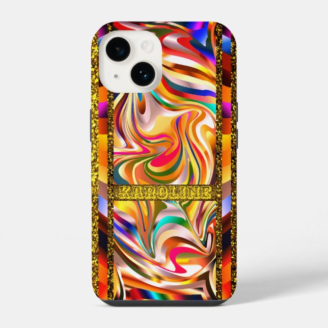 Swirly Colors iPhone Case (Back)