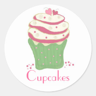 Swirly Cupcake Classic Round Sticker