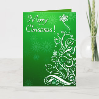 Swirly Curly Christmas Tree Holiday Card