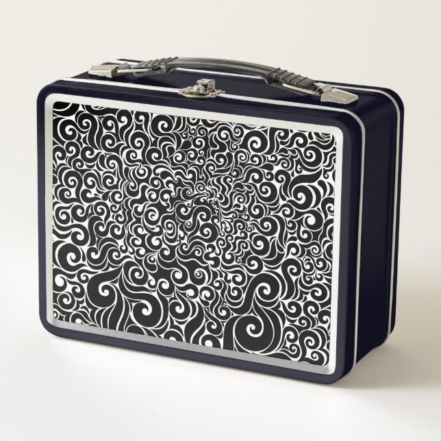 Swirly Design Metal Lunch Box (Front)
