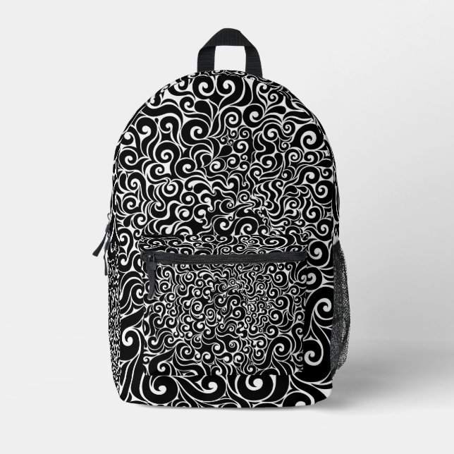 Swirly Design Printed Backpack (Front)