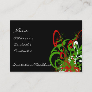 Swirly Distressed Paint Splats - C... - Customized Business Card