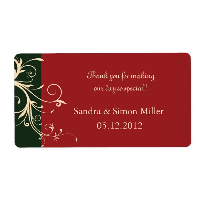 Swirly Elegance - Wedding thank you labels-2 Label (Front)