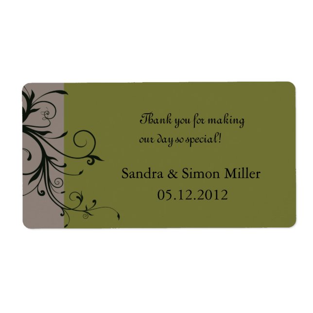 Swirly Elegance - Wedding thank you labels-4 Label (Front)