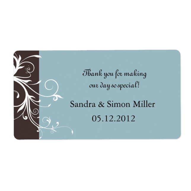 Swirly Elegance - Wedding thank you labels-5 Label (Front)