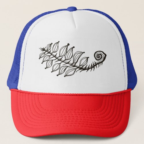 Swirly fern trucker hat