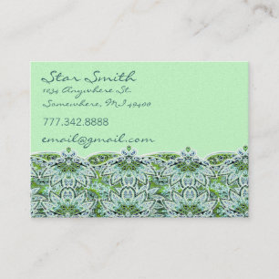 Swirly Floral Paisly Sage Green Business Card