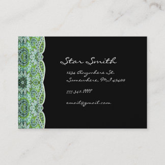Swirly Floral Paisly SeaBlue and Lime Business Card