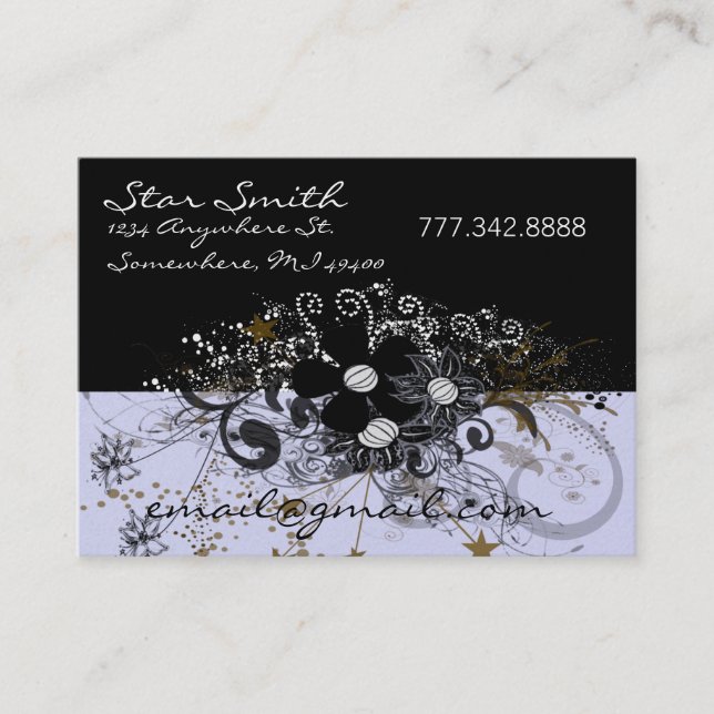 Swirly Florals - Business Card (Front)