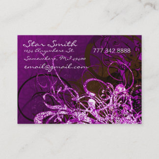 Swirly Florals - - Deep Purple Business Card