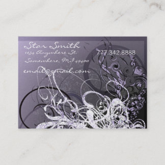 Swirly Florals Purple Business Card