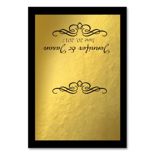 Swirly Flourish Place Cards without lines  gold