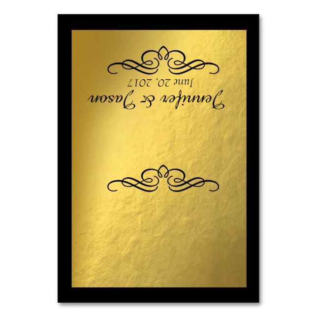 Swirly Flourish Place Cards without lines | gold (Front)