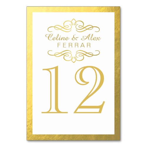 Swirly Flourish with Outline Table Numbers  white