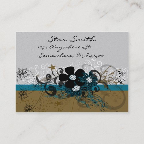 Swirly Flower Business Card _