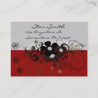 Swirly Flower Business Card - Burgundy
