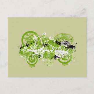 Swirly Flower Design Postcard