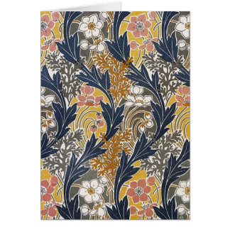 Swirly Flowers and Leaves Art Nouveau Card