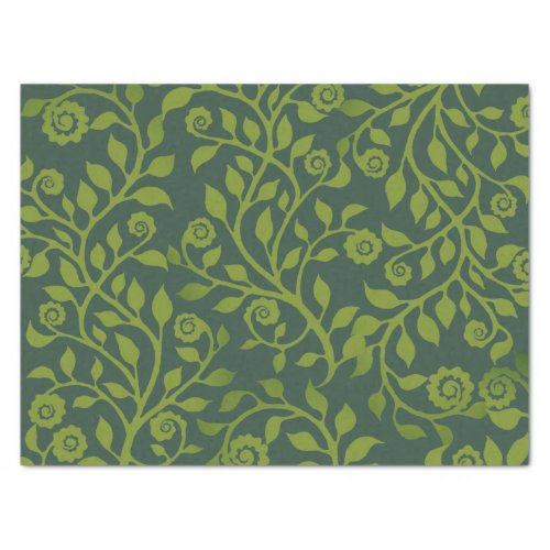      Swirly Foliage Elegant Boho Chic Green Nature Tissue Paper