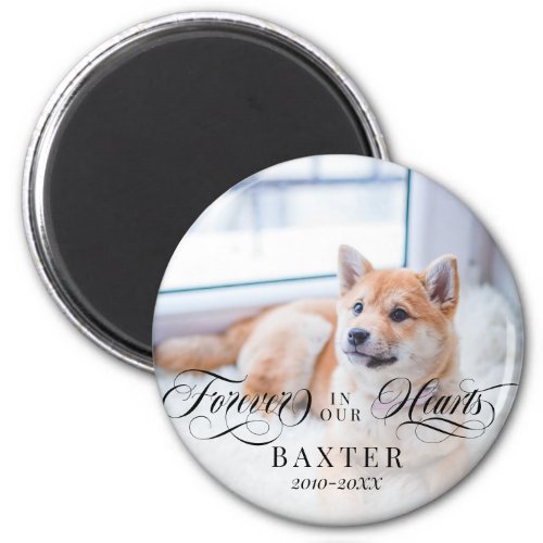 Swirly Forever In Our Hearts Pet Photo Magnet