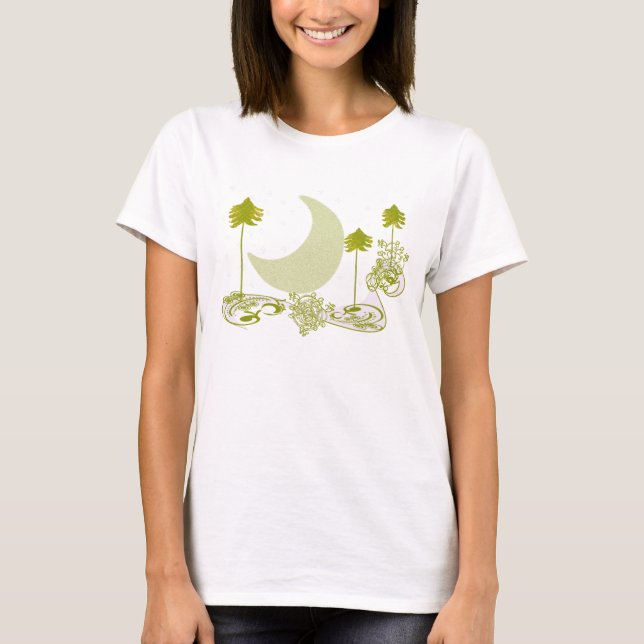 Swirly Green Tree Tunic T-Shirt (Front)